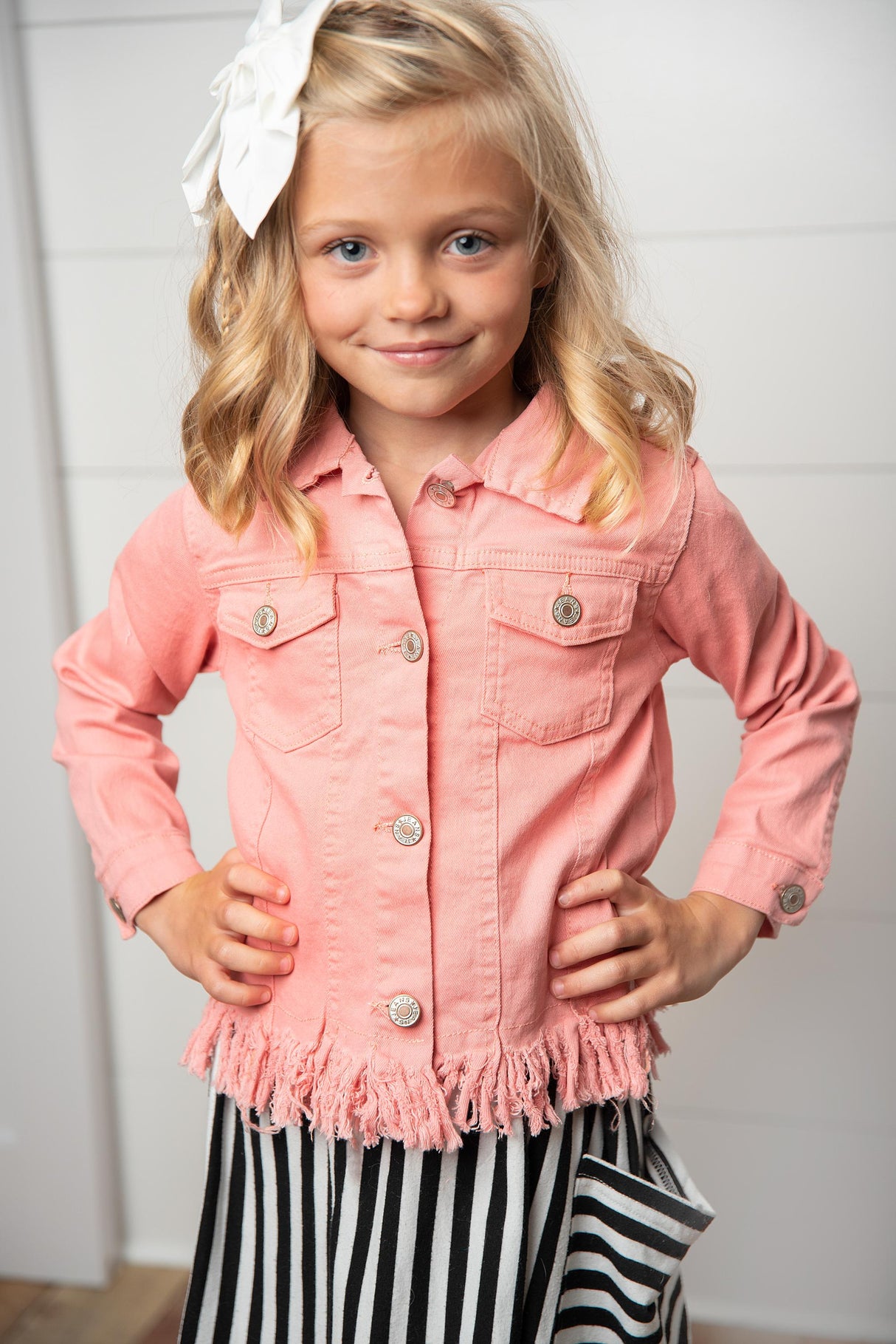 Pink Fringe Jacket - HoneyBug