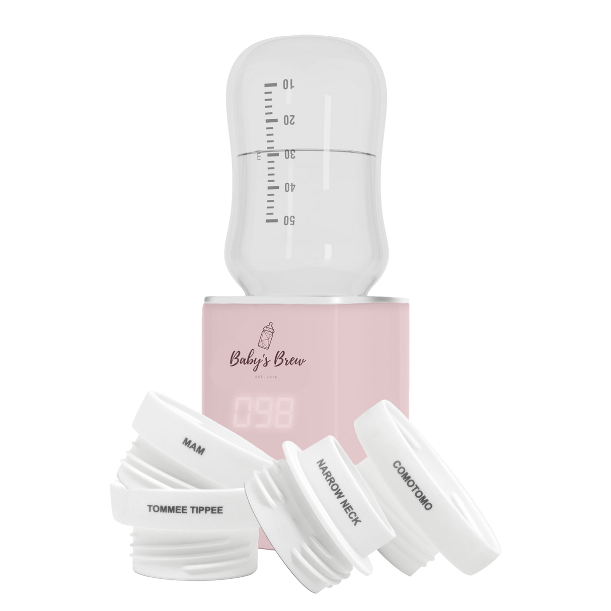 Pink 3.0 Portable Bottle Warmer Adapter Set (Warmer + Four Adapters)