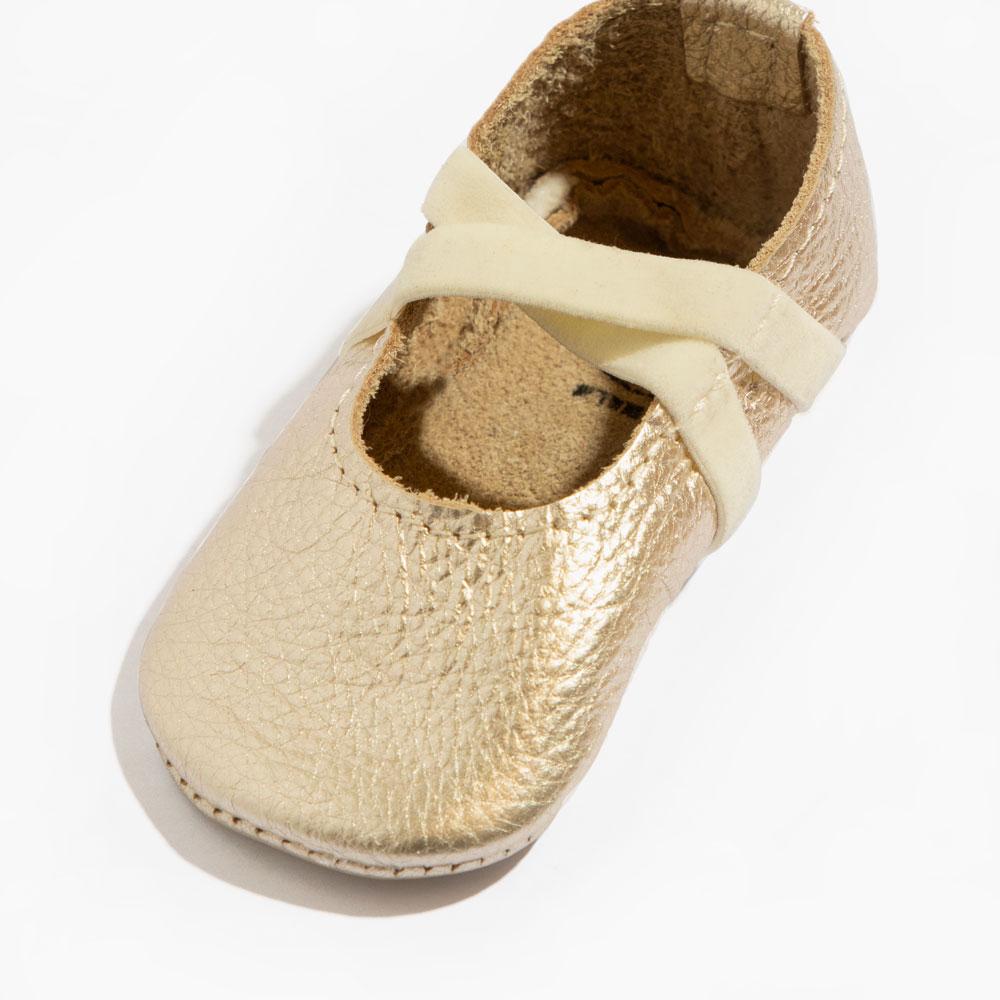 Platinum Ballet Slipper Baby Shoe - HoneyBug