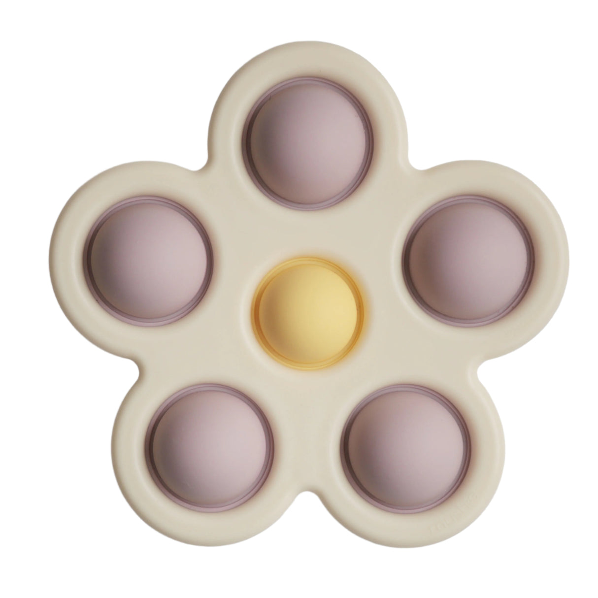 Flower Press Toy - Soft Lilac/Daffodil/Ivory - HoneyBug