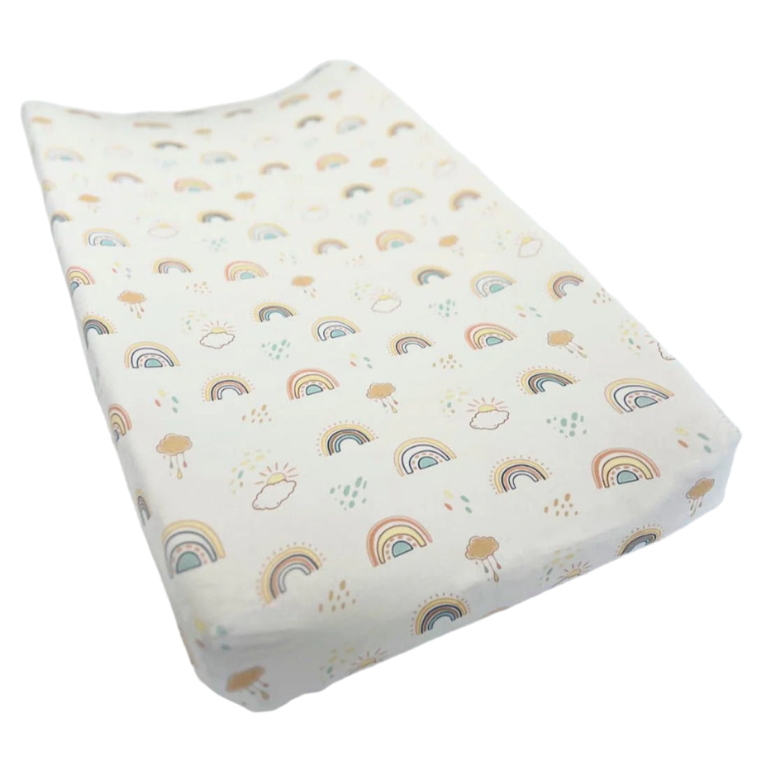 Rainbows Bamboo Changing Pad Cover - HoneyBug