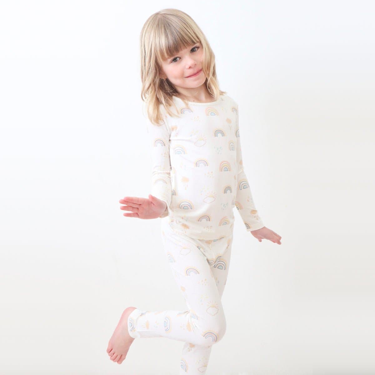 Rainbows Bamboo Kids Pajamas - HoneyBug