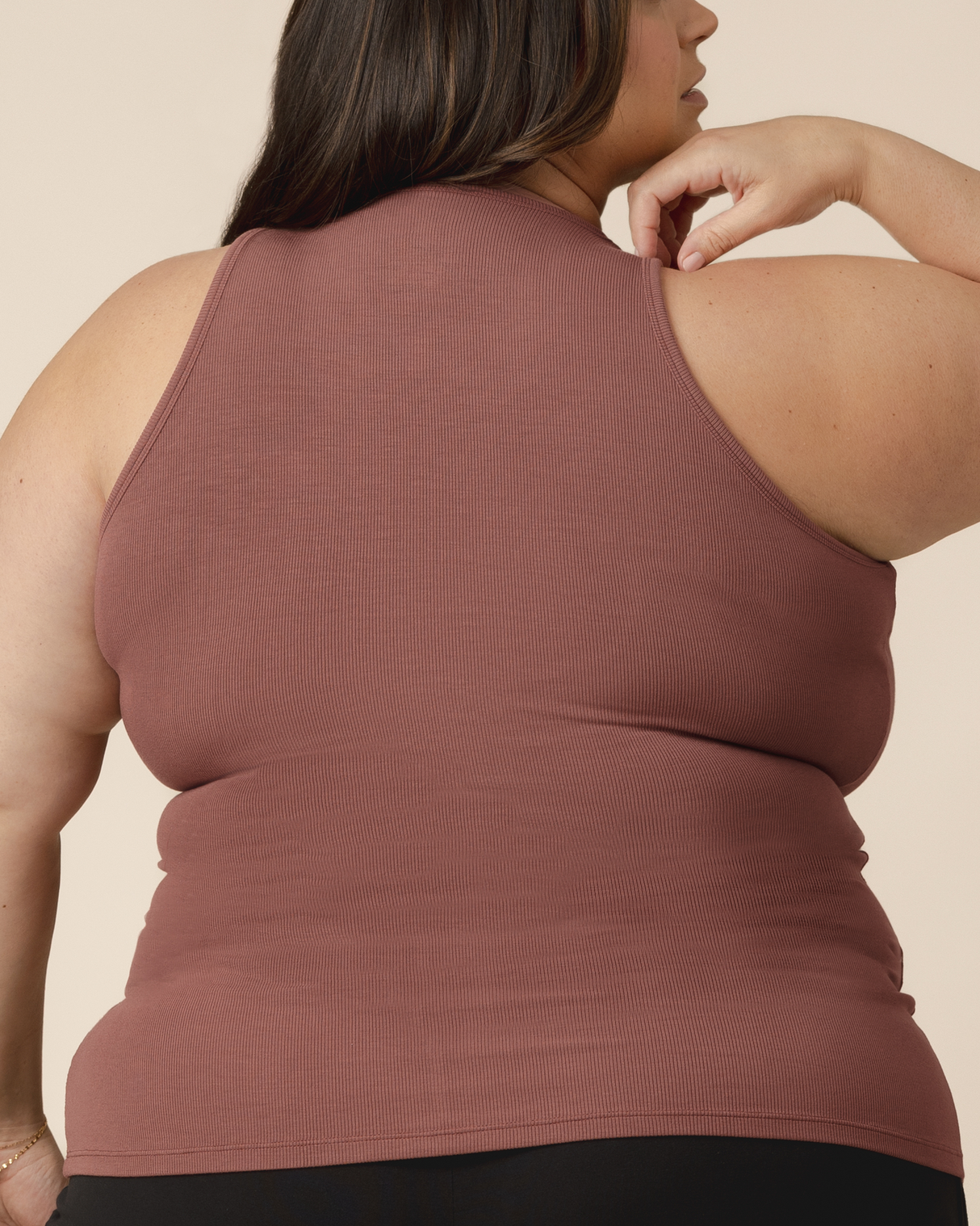 Ribbed Bamboo Racerback Nursing Tank | Redwood - HoneyBug