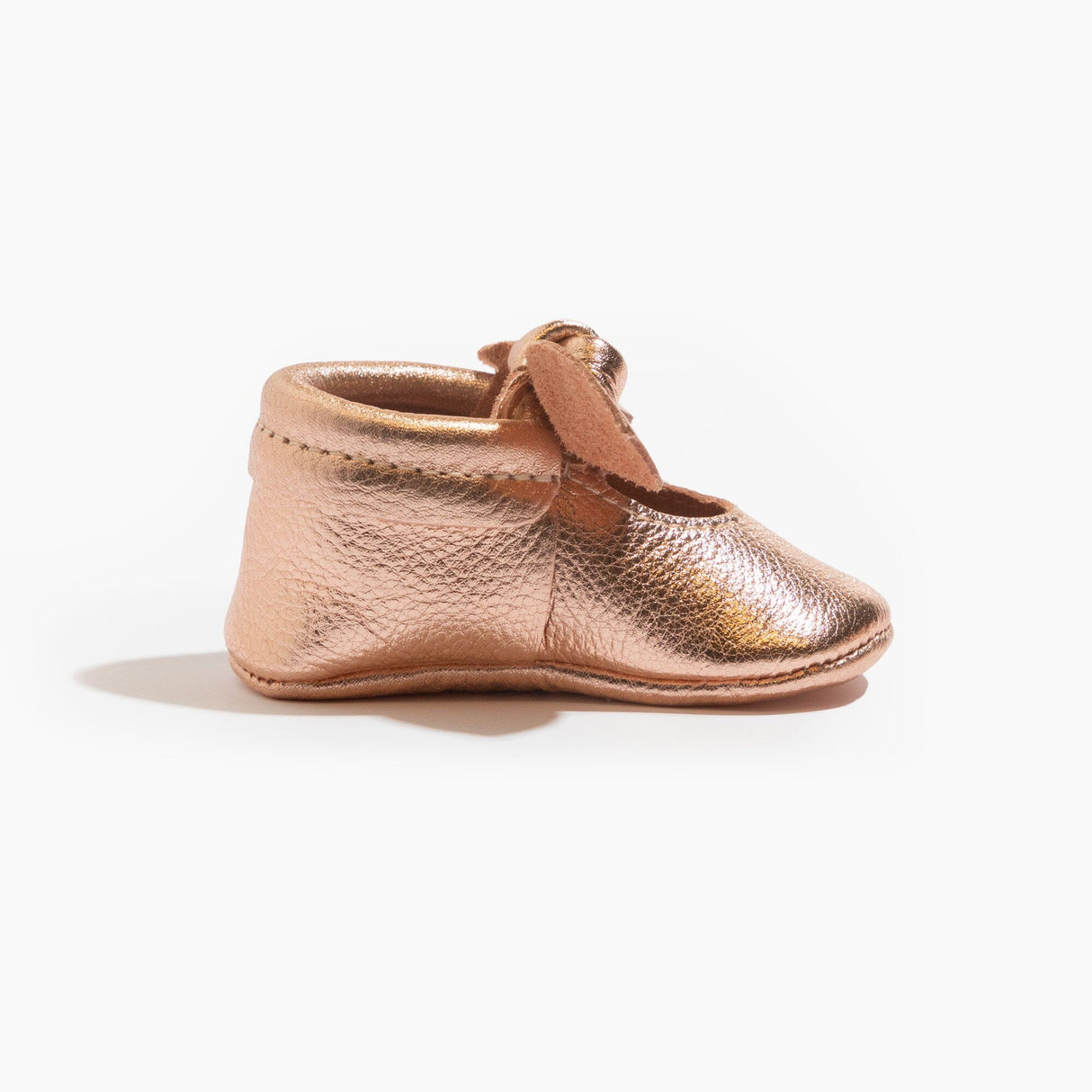 Rose Gold Knotted Bow Baby Shoe - HoneyBug