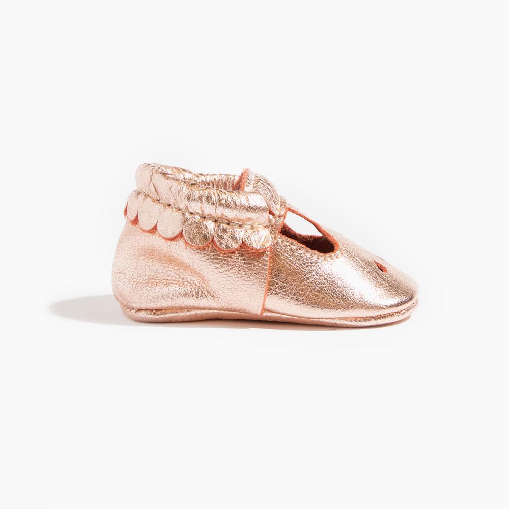 Rose Gold Mary Jane Baby Shoe - HoneyBug