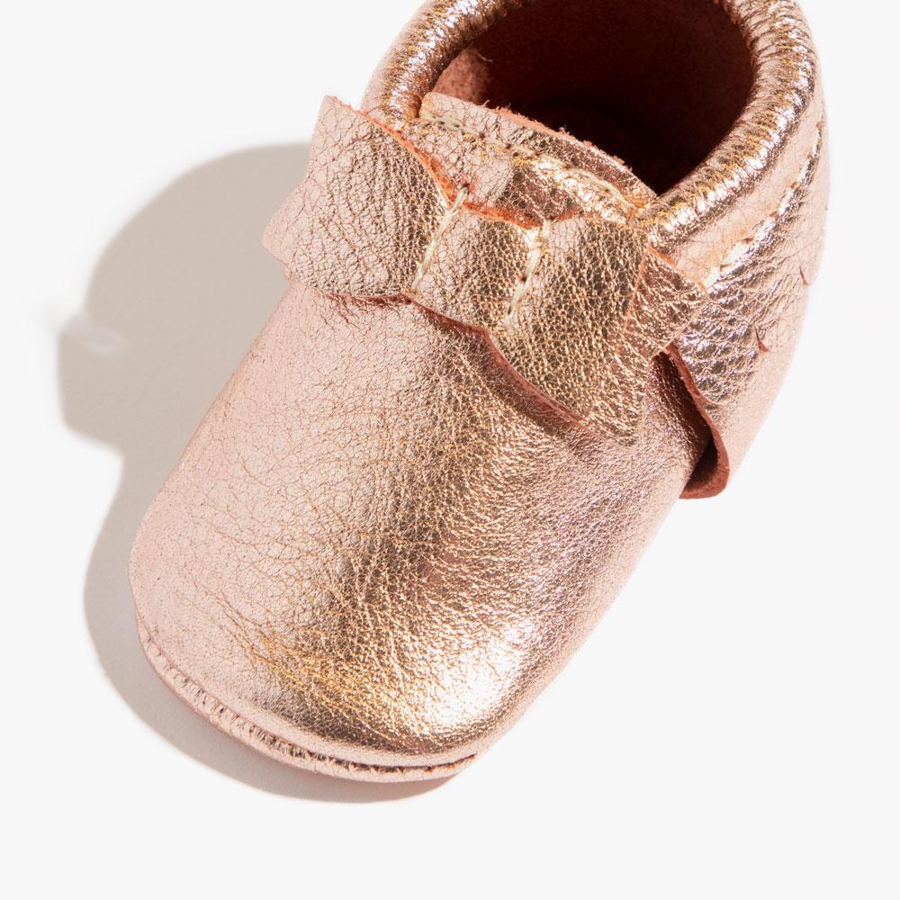 Rose Gold Bow Baby Shoe - HoneyBug