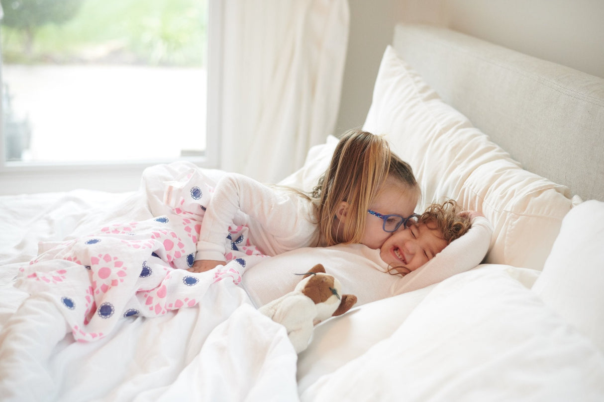 Primrose Indigo Cotton Muslin Swaddle - HoneyBug