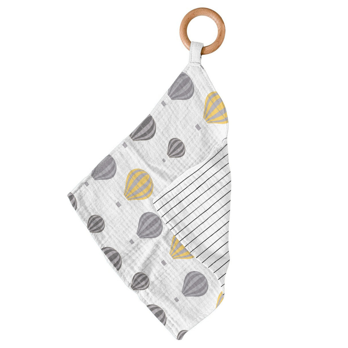 Hot Air Balloon & Pencil Stripe Bamboo Blankie Teether - HoneyBug