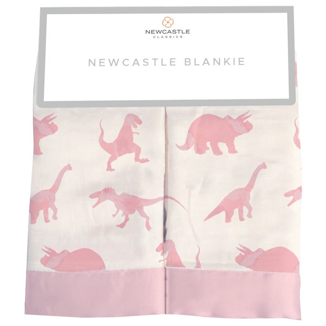 Pink Dinosaurs Bamboo Newcastle Blankie - HoneyBug