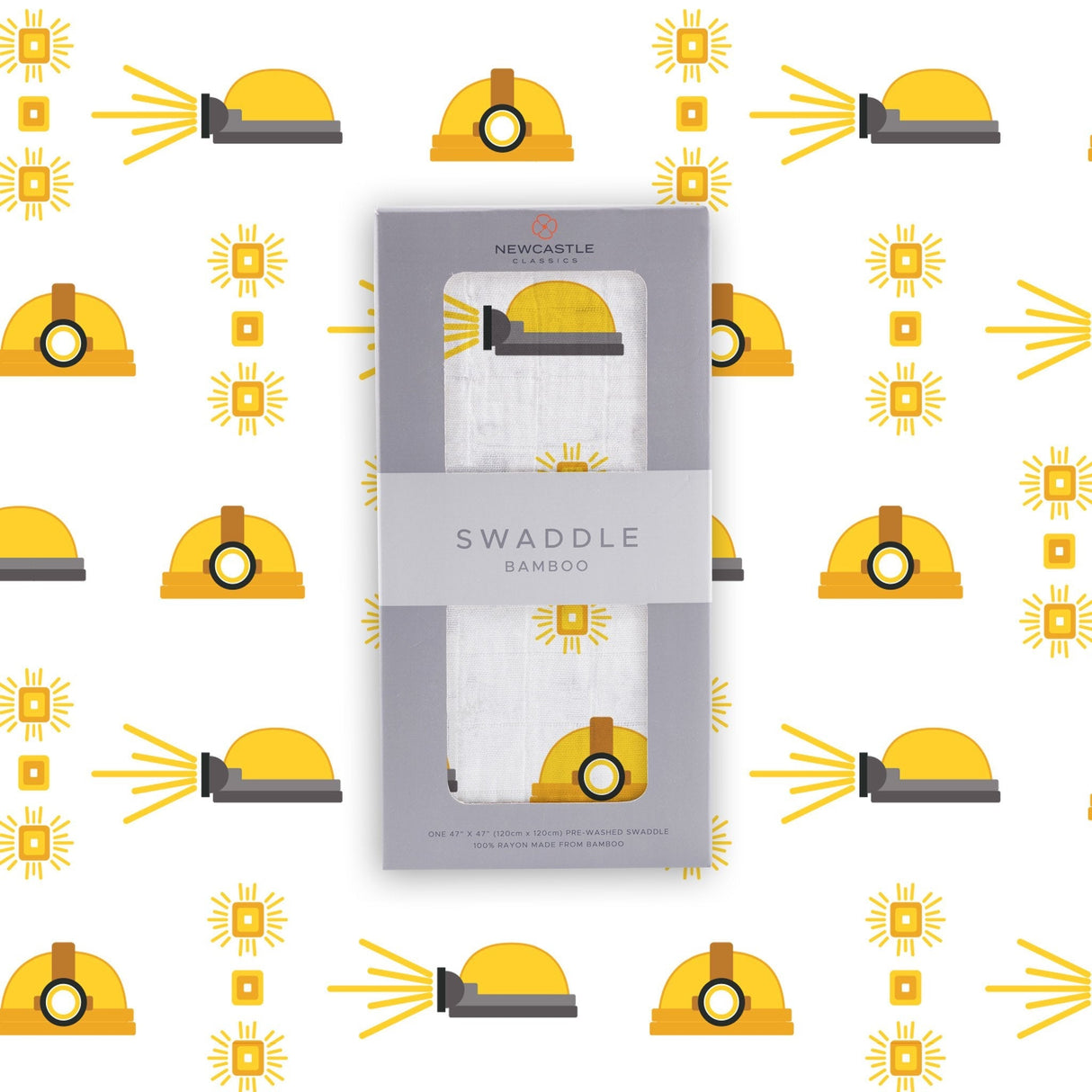Hard Hat Bamboo Muslin Swaddle - HoneyBug