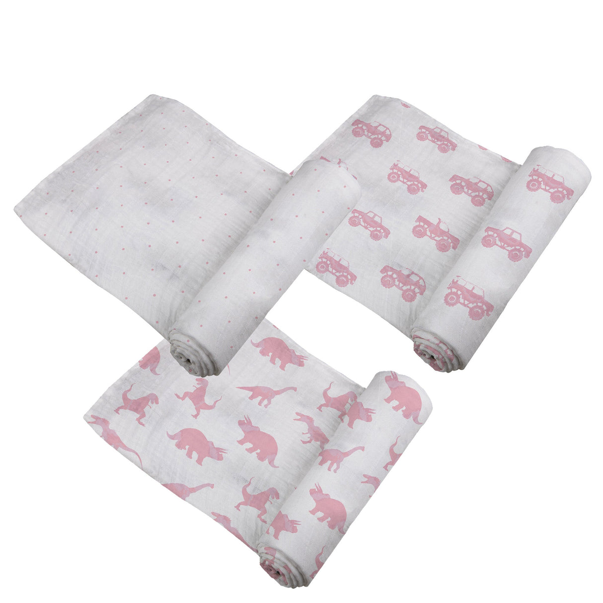 Pretty In Pink Bamboo Muslin Swaddle 3PK - HoneyBug