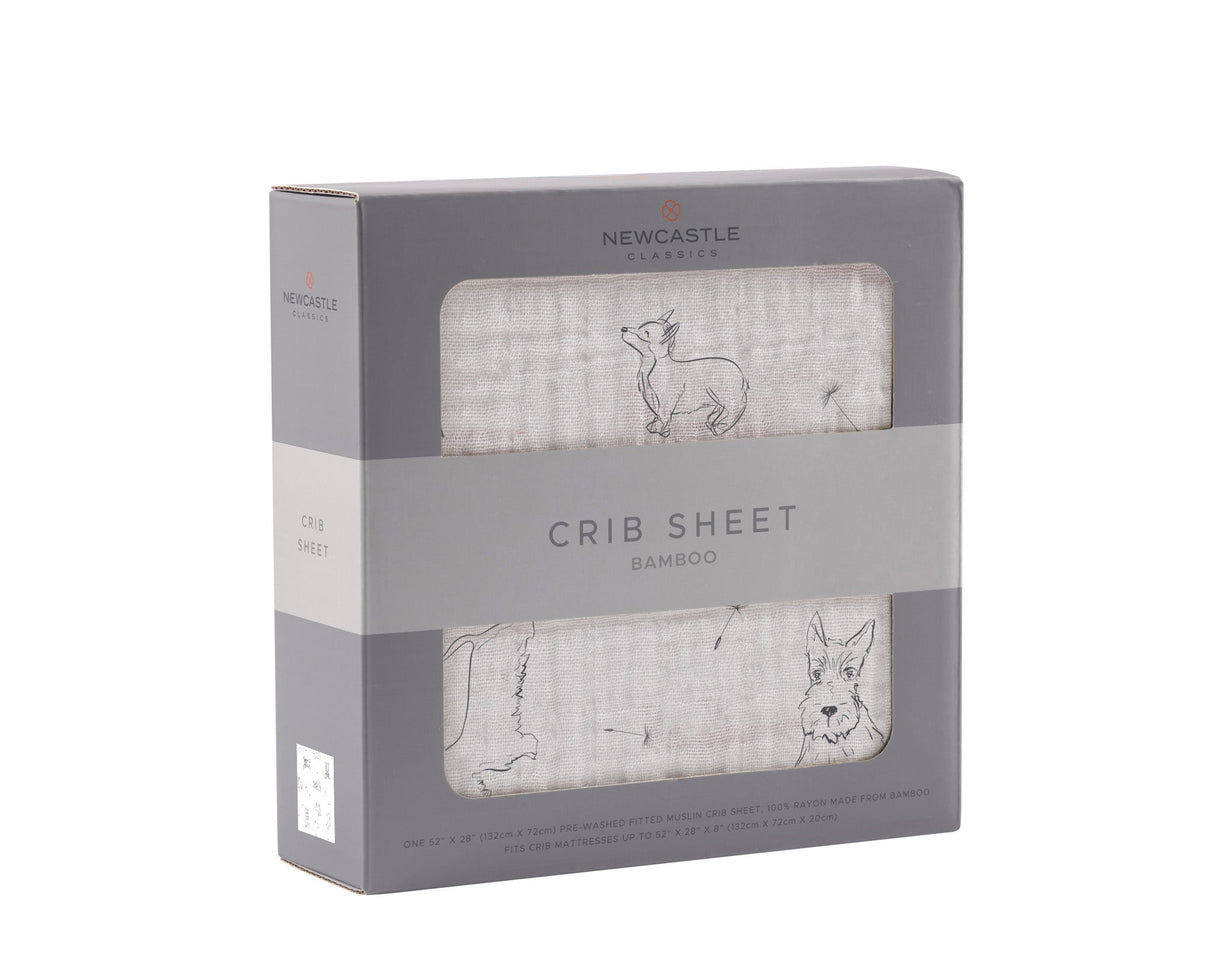 Corgi Bamboo Muslin Crib Sheet - HoneyBug