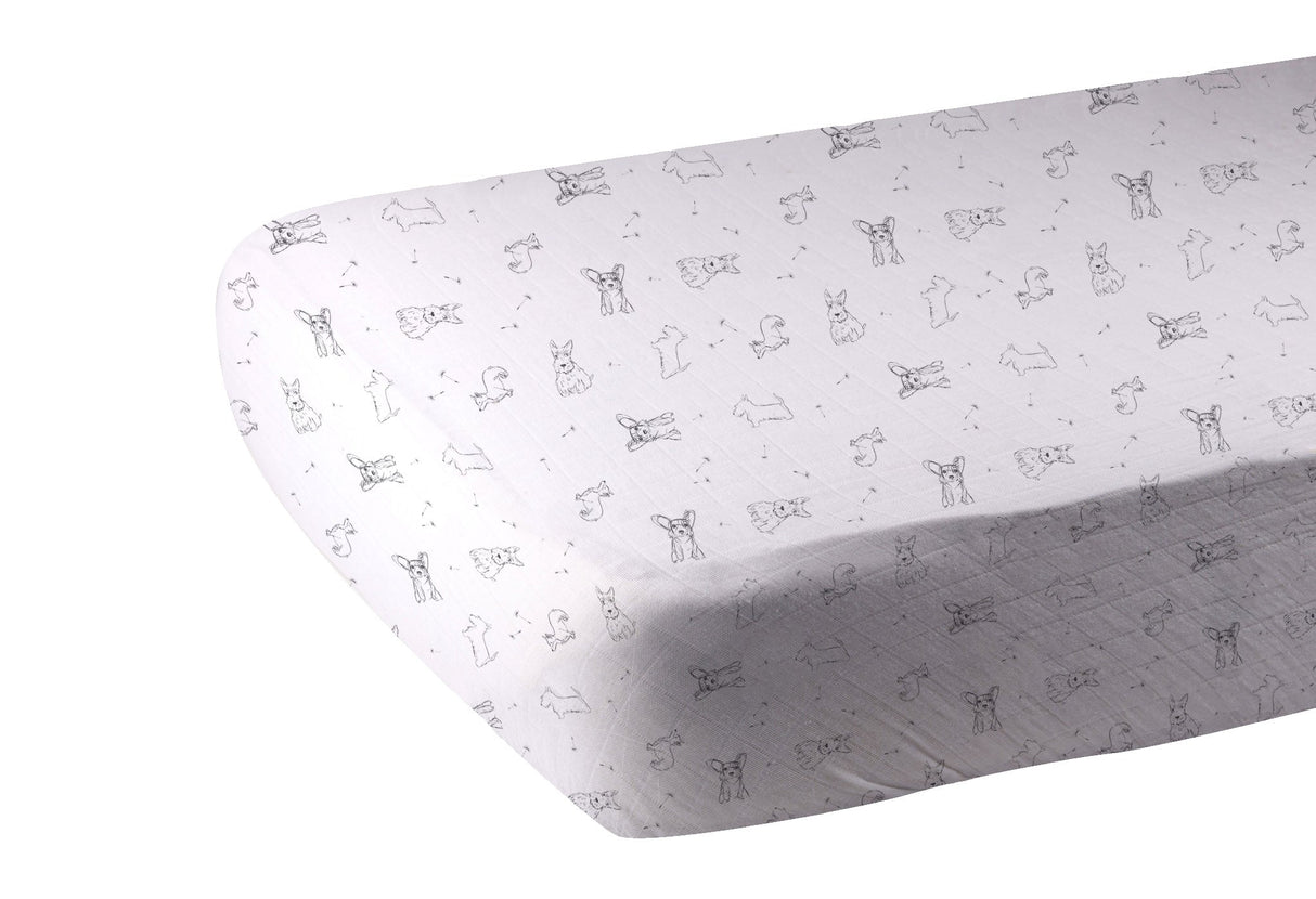 Corgi Bamboo Muslin Crib Sheet - HoneyBug