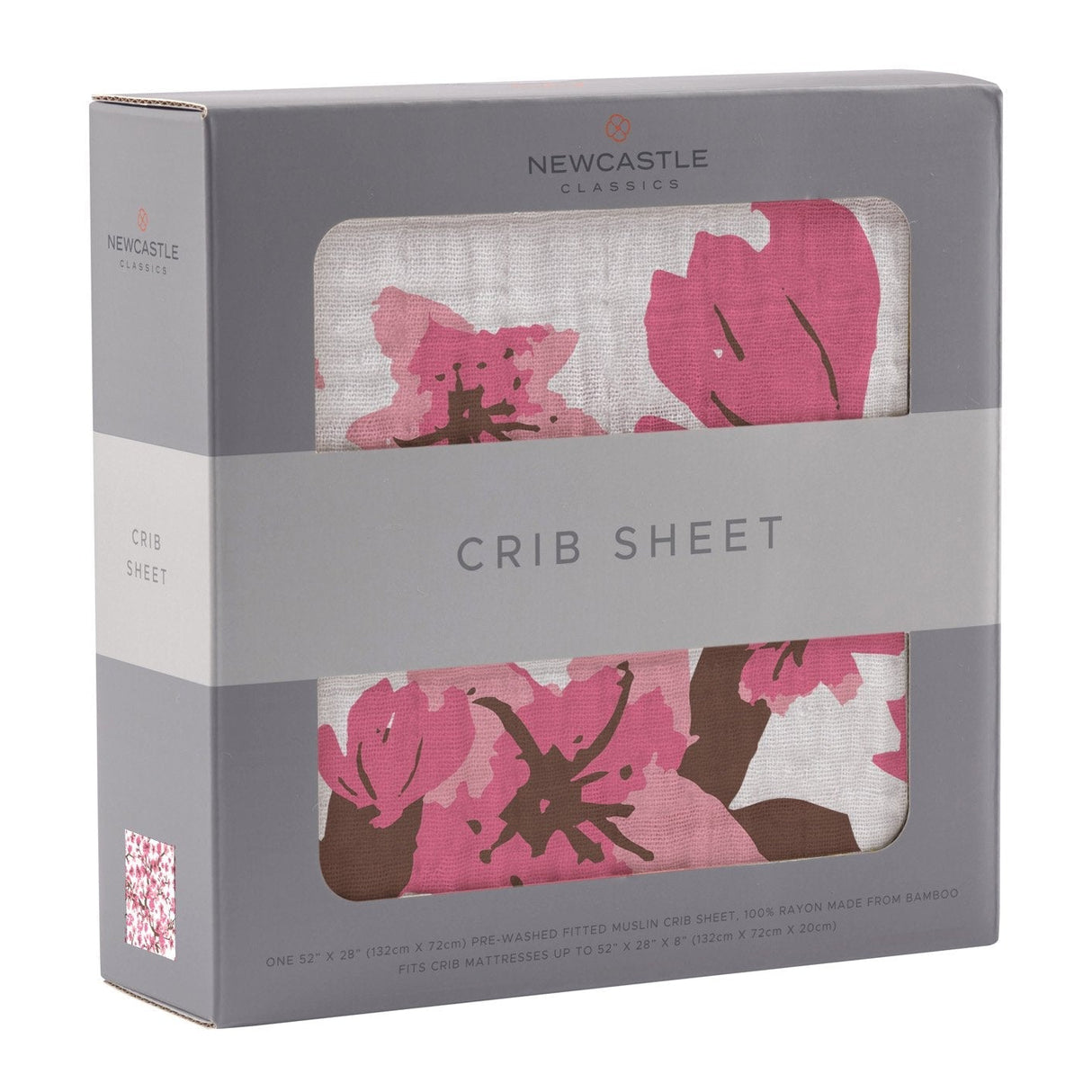 Cherry Blossom Bamboo Muslin Crib Sheet