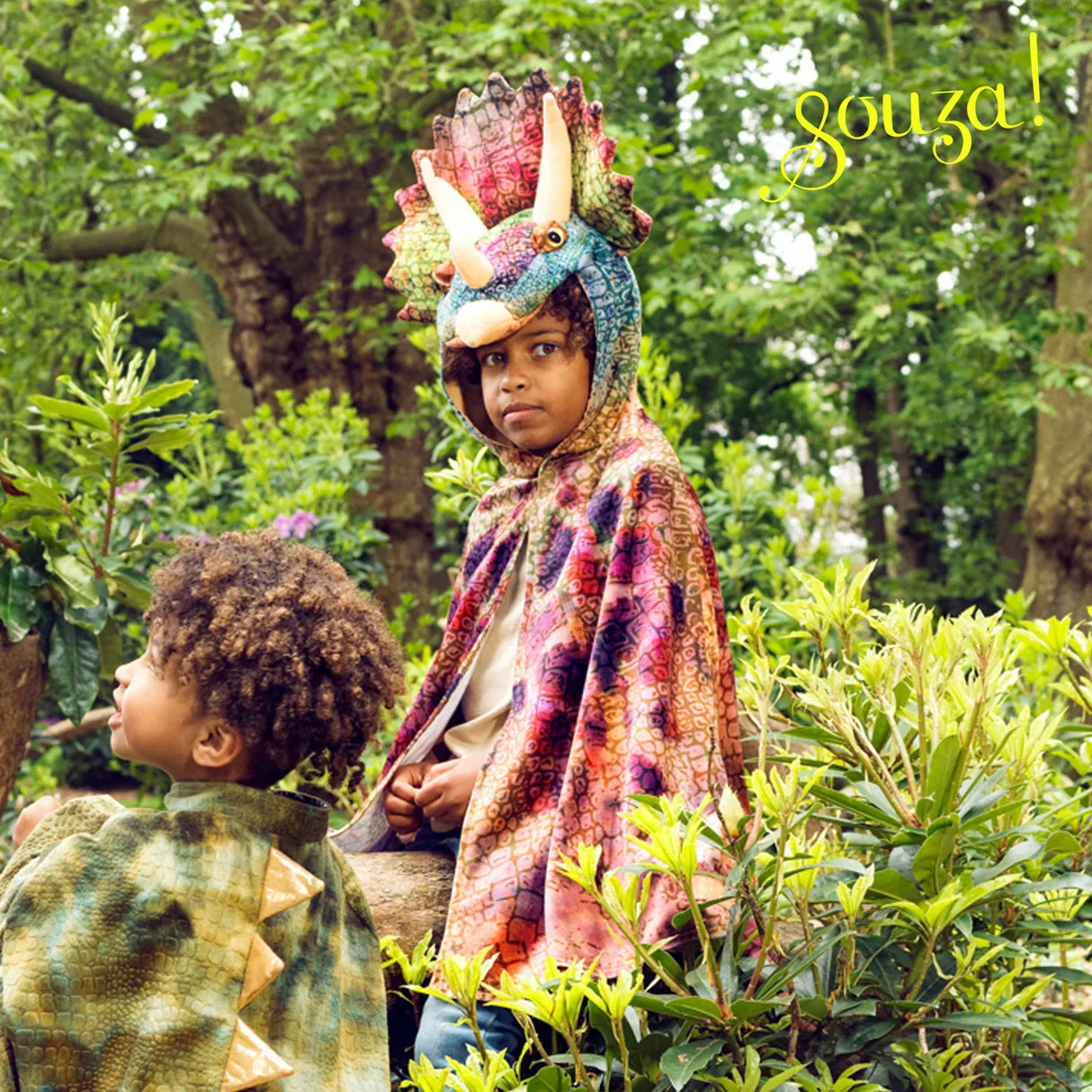 Triceratops Dragon Costume Cape for Kids - Carnival & Festive Use - Size 4–7 yrs