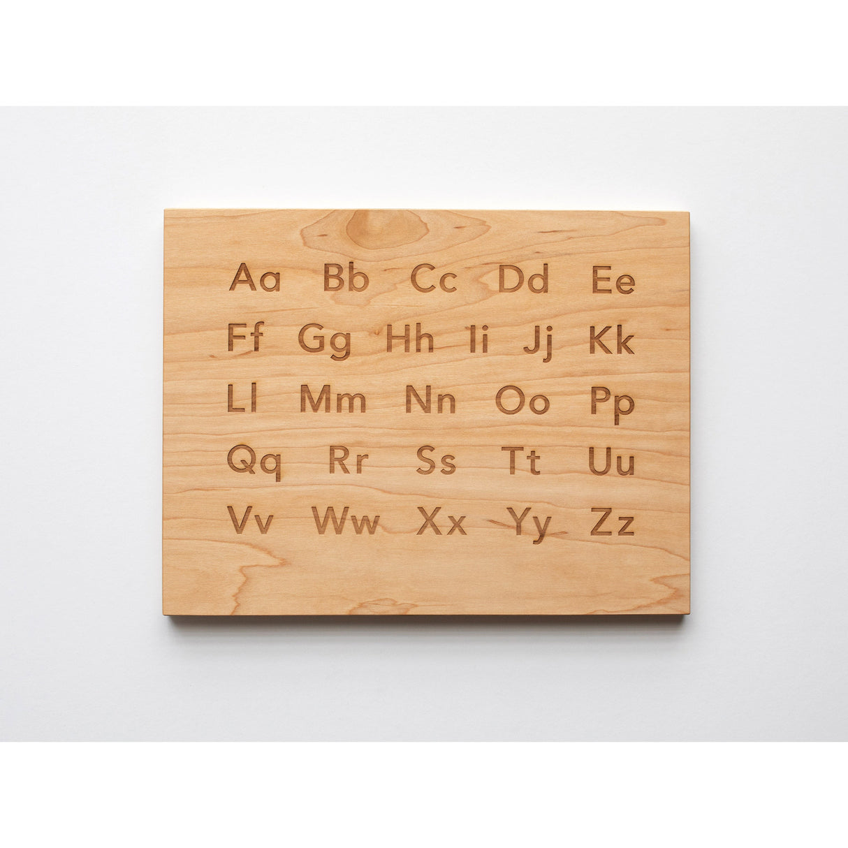 Wooden Alphabet Montessori Board and Tabletop Reference Chart β’Β Modern Sans Serif - HoneyBug
