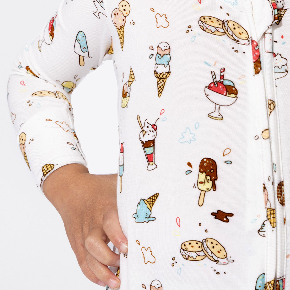 Ice Cream Bamboo Convertible Footie - HoneyBug