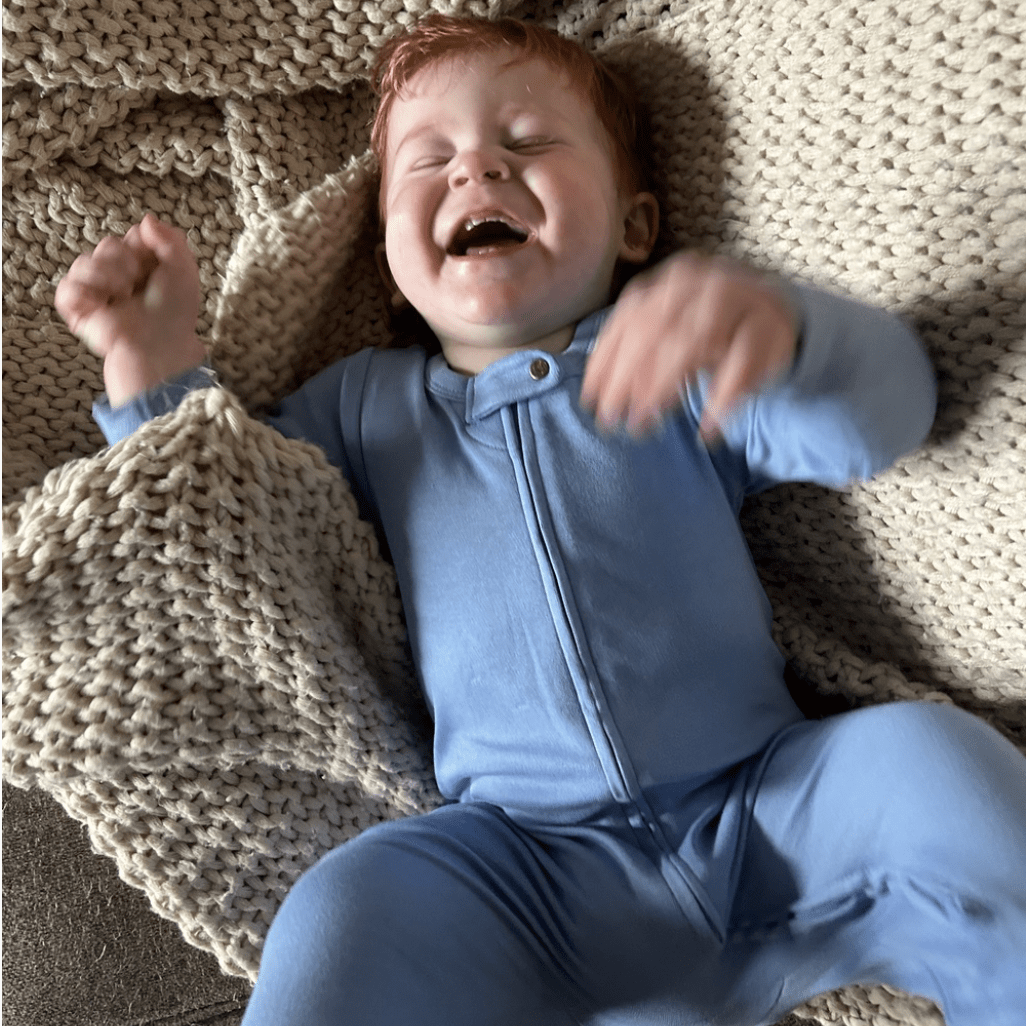 footie | periwinkle blue - HoneyBug