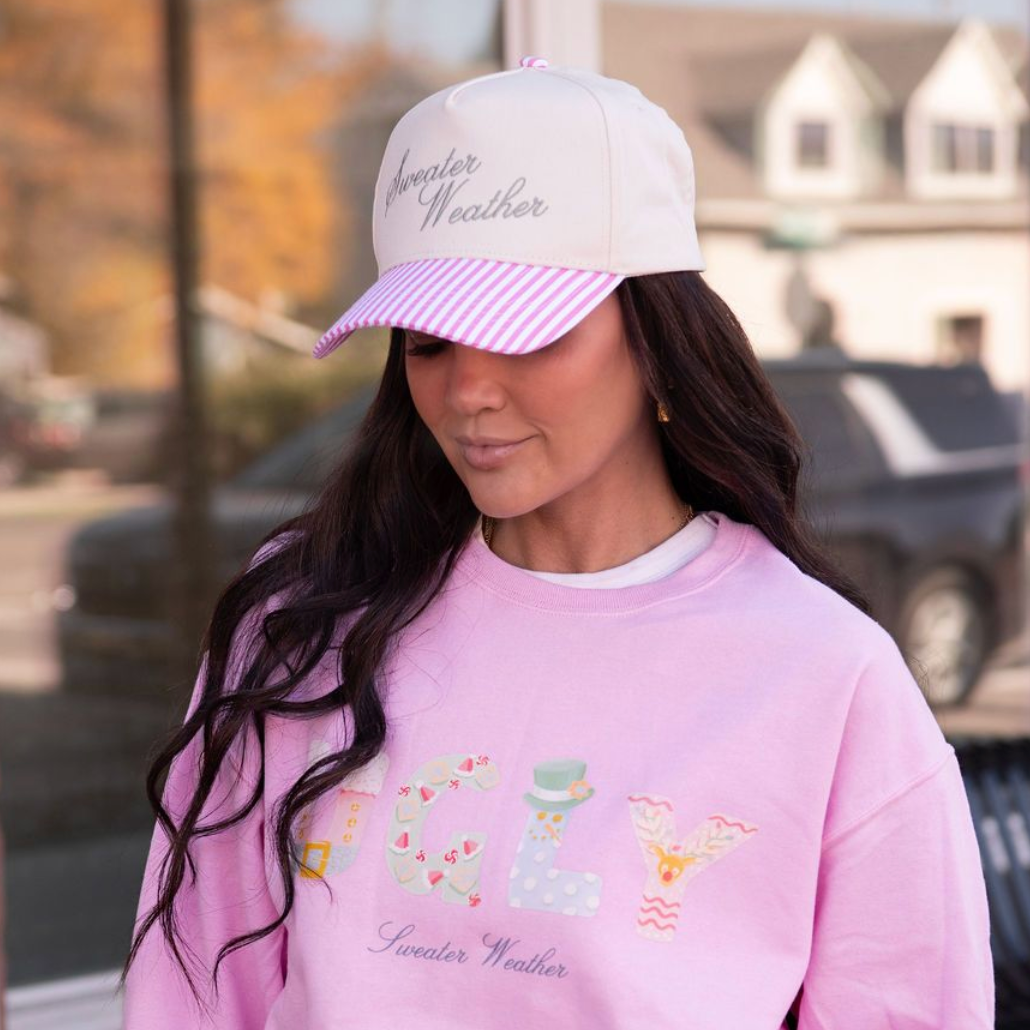 SWEATER WEATHER ♡ holiday junkie x embroidered hat