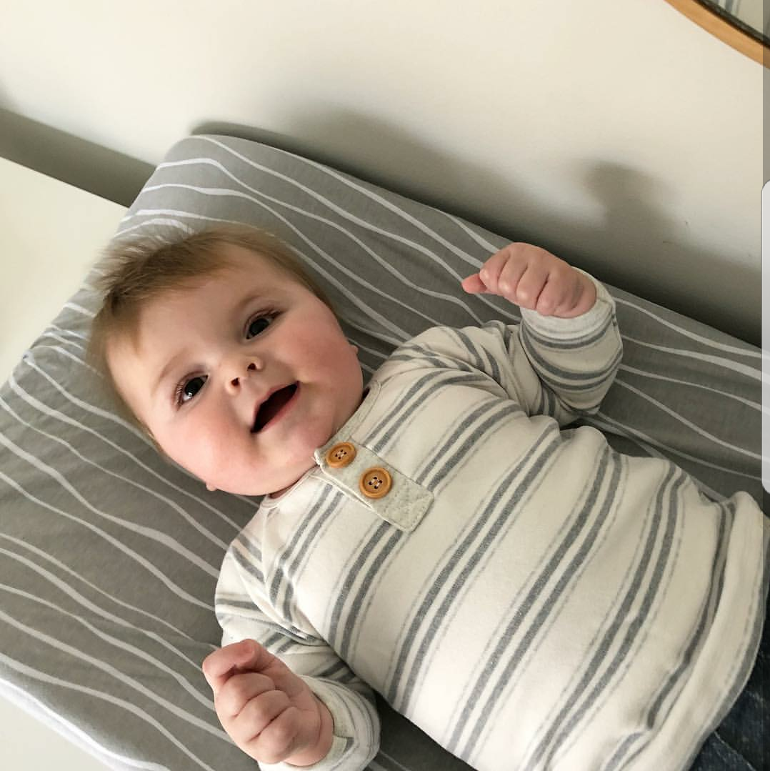 Changing Pad Cover | Cradle Sheet Set - Grey & White Abstract - HoneyBug