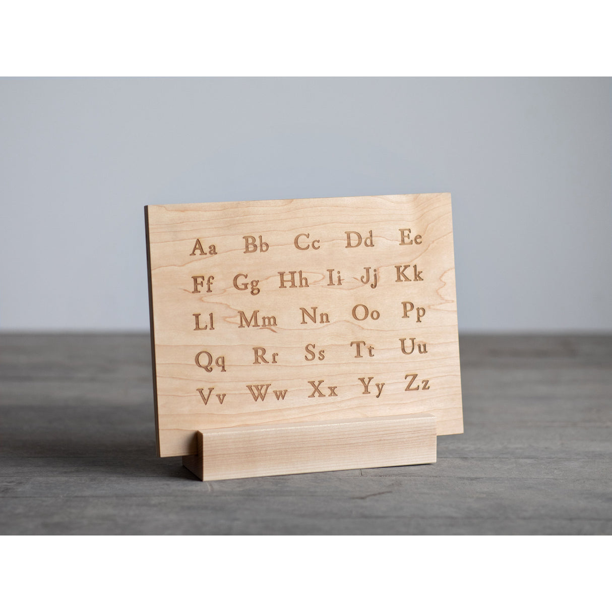 Wooden Alphabet Montessori Board and Tabletop Reference Chart • Classic Serif - HoneyBug