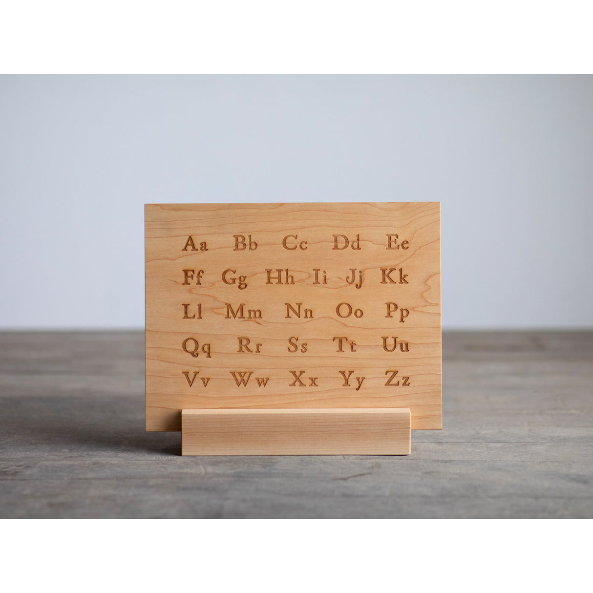 Wooden Alphabet Montessori Board and Tabletop Reference Chart • Classic Serif - HoneyBug