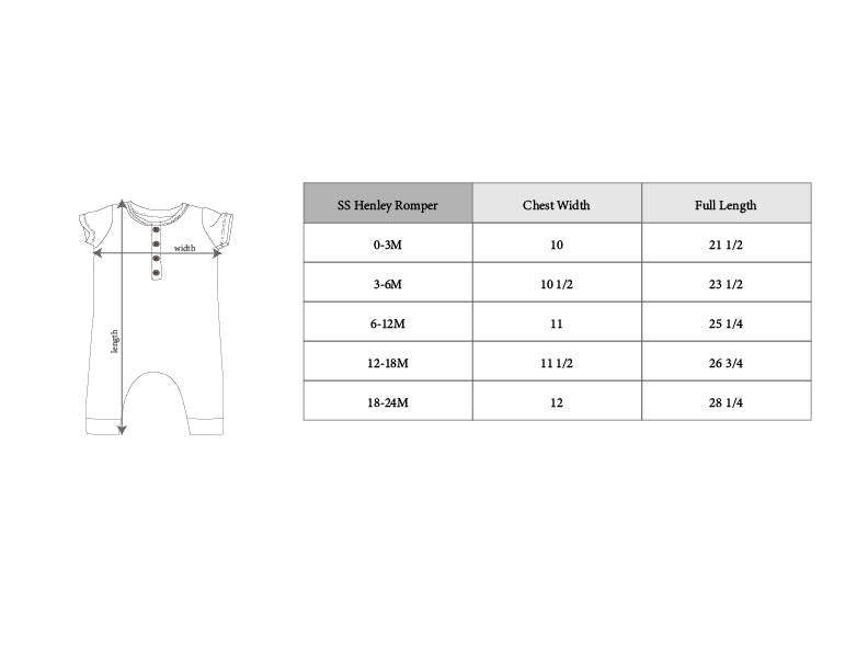 Short Sleeve Henley Romper - HoneyBug