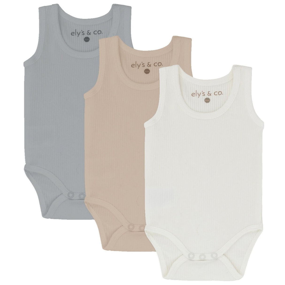 3 Pack Ribbed Undershirts - HoneyBug