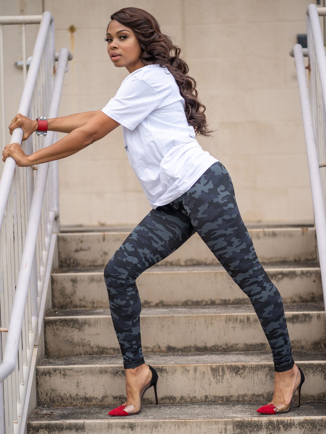 Snapback™ Postpartum Leggings - Black Camo - HoneyBug