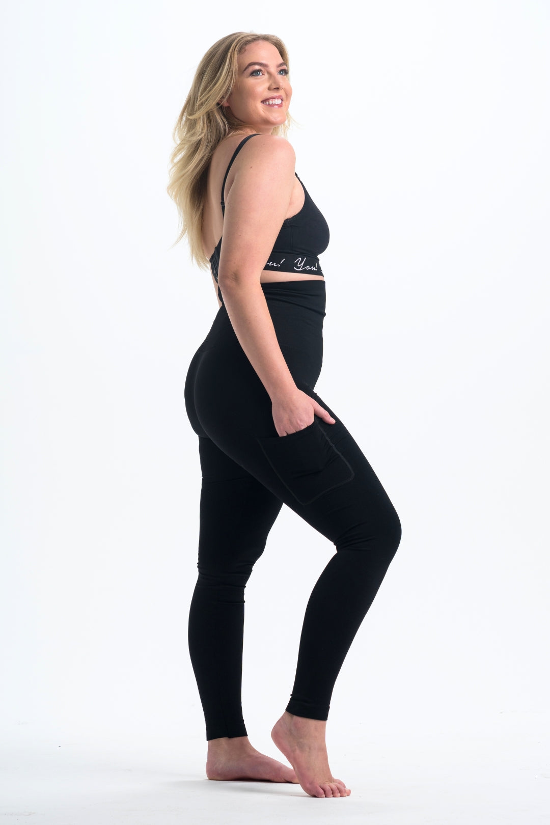 Snapback™ Postpartum Leggings - Black - HoneyBug