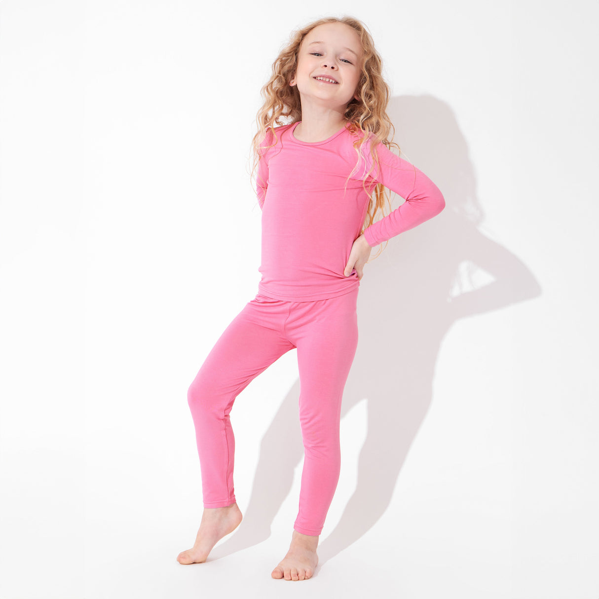 Bubblegum Pink Bamboo Kids Pajamas - HoneyBug