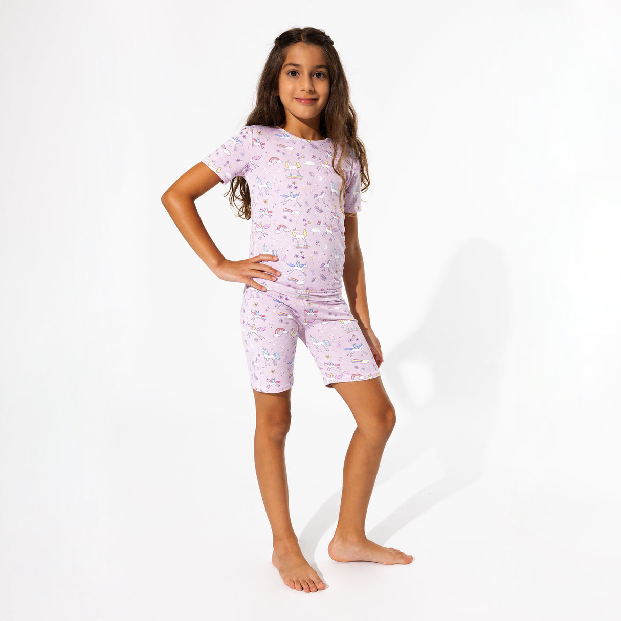 Enchanted Unicorn Bamboo Kids Pajama Short Set - HoneyBug