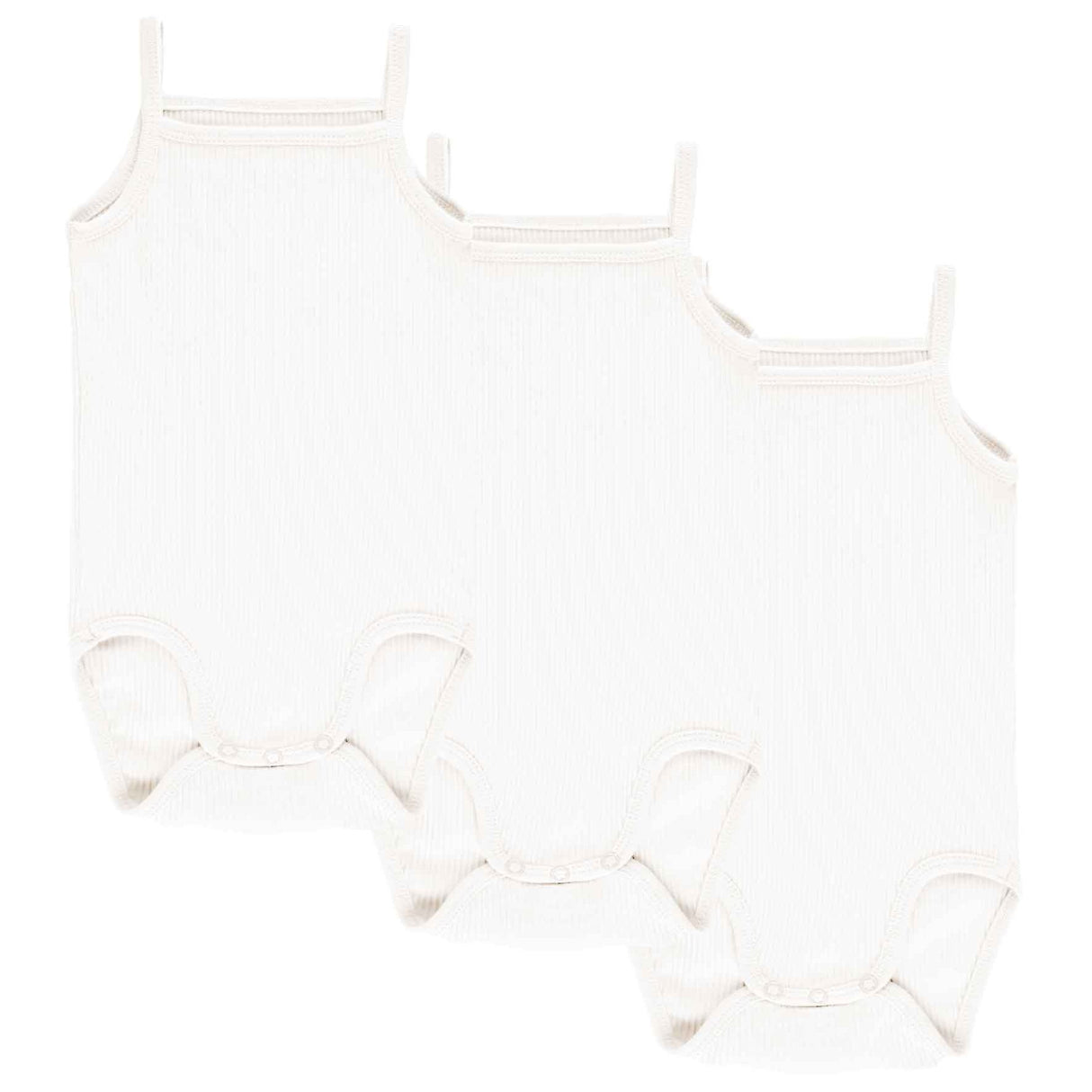 3 Pack Ribbed Undershirts - No Scallop - HoneyBug