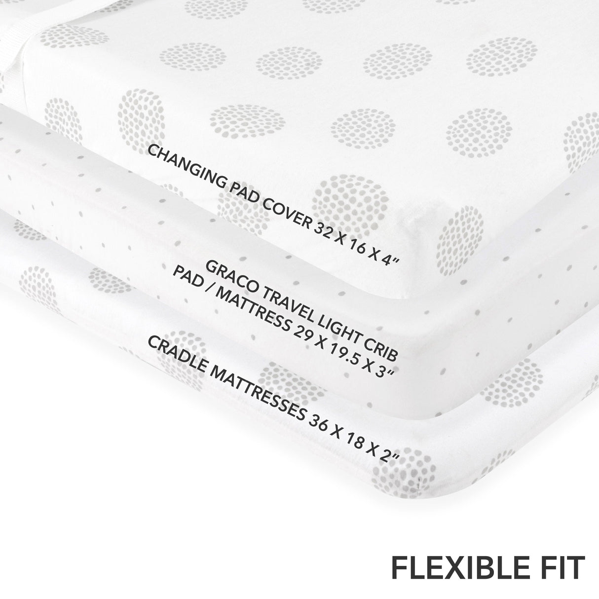 Changing Pad Cover | Cradle Sheet Set - Grey Dottie - HoneyBug