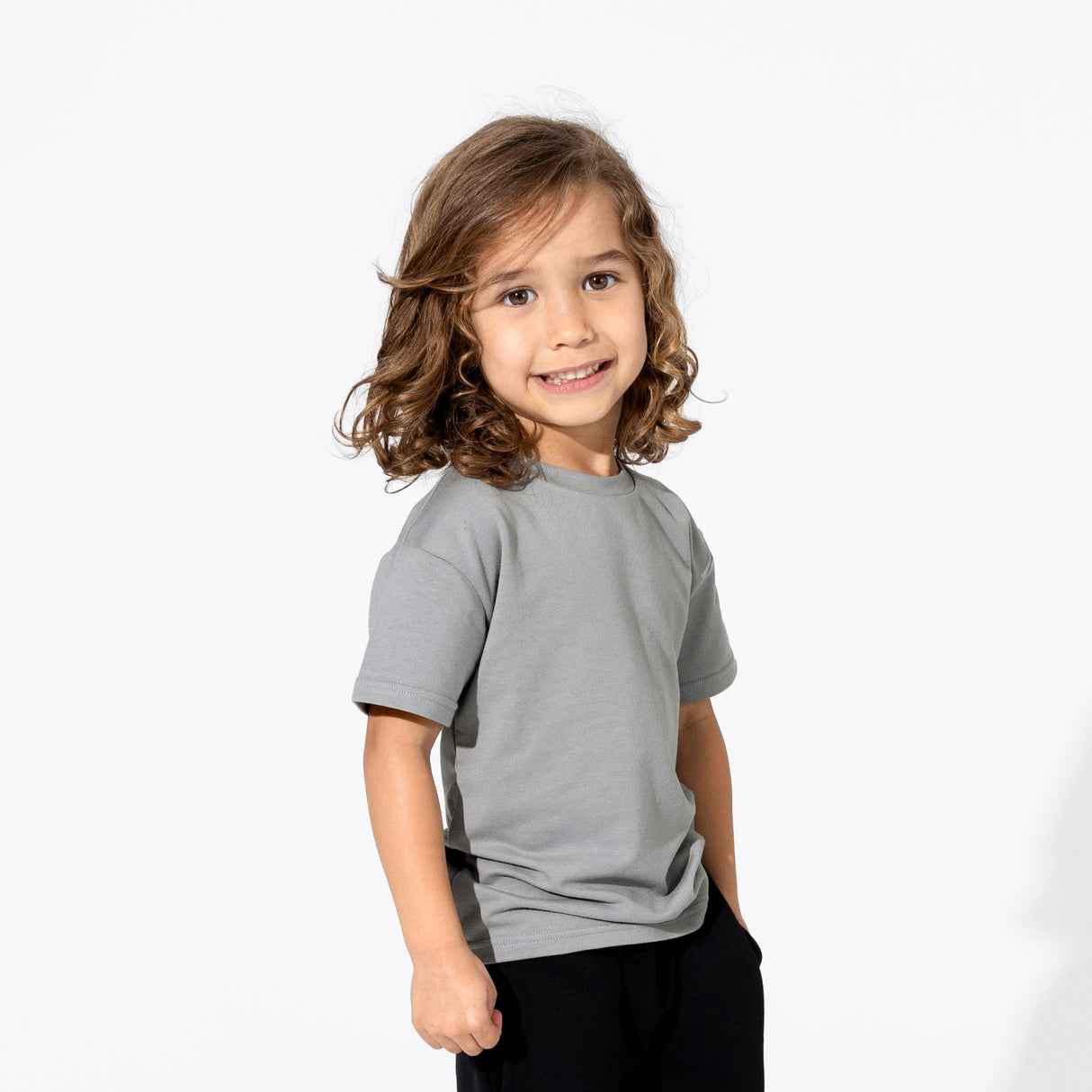 Stormy Grey Bamboo Terry Kids Oversized T-Shirt - HoneyBug