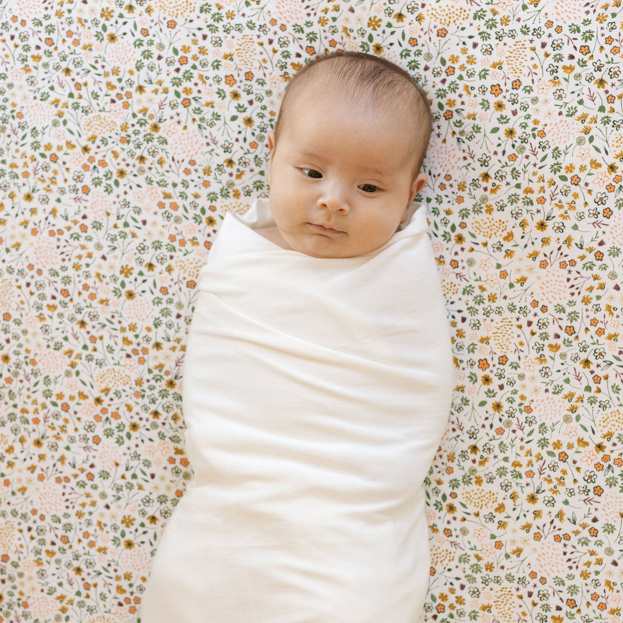 Stretch Knit Swaddle Blanket - White - HoneyBug