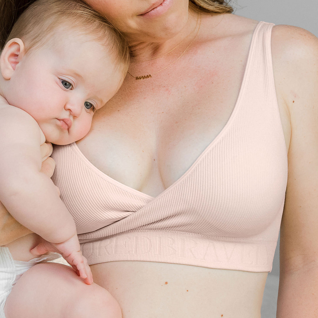 Sublime® Adjustable Crossover Nursing & Lounge Bra | Soft Pink - HoneyBug