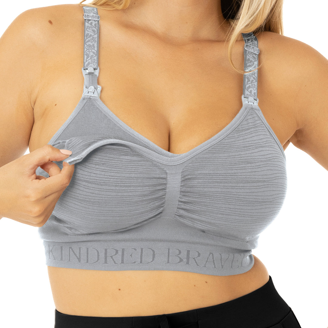 Sublime® Hands-Free Pumping & Nursing Bra | Grey - HoneyBug