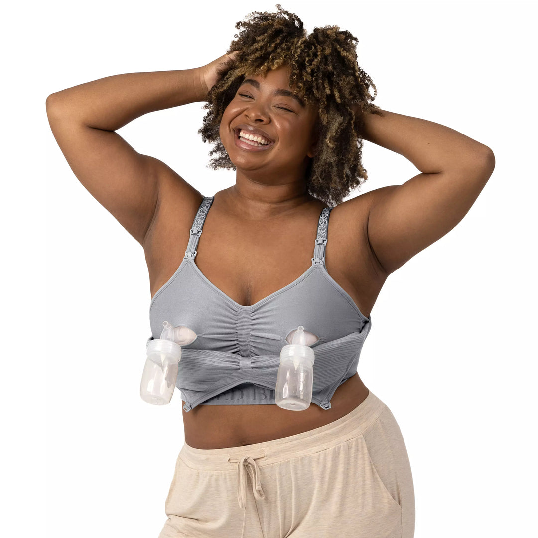 Sublime® Hands-Free Pumping & Nursing Bra | Grey - HoneyBug