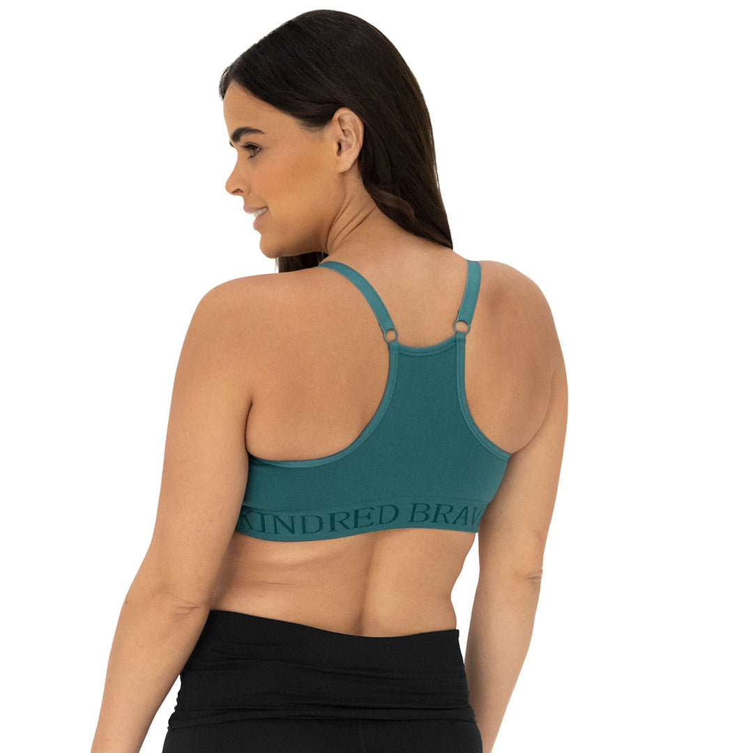 Sublime® Hands-Free Pumping & Nursing Sports Bra | Teal - HoneyBug