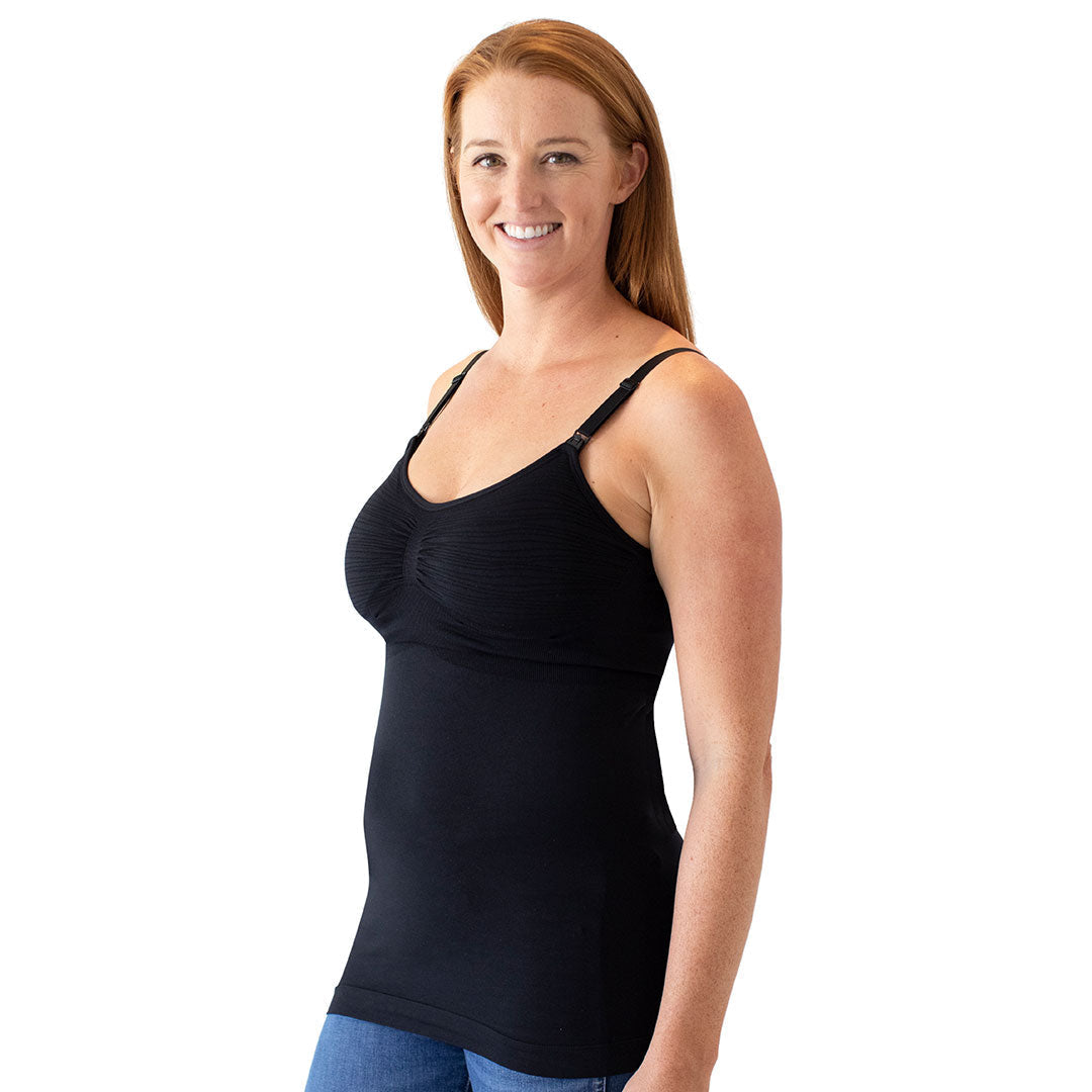 Sublime® Hands-Free Pumping & Nursing Tank | Black - HoneyBug