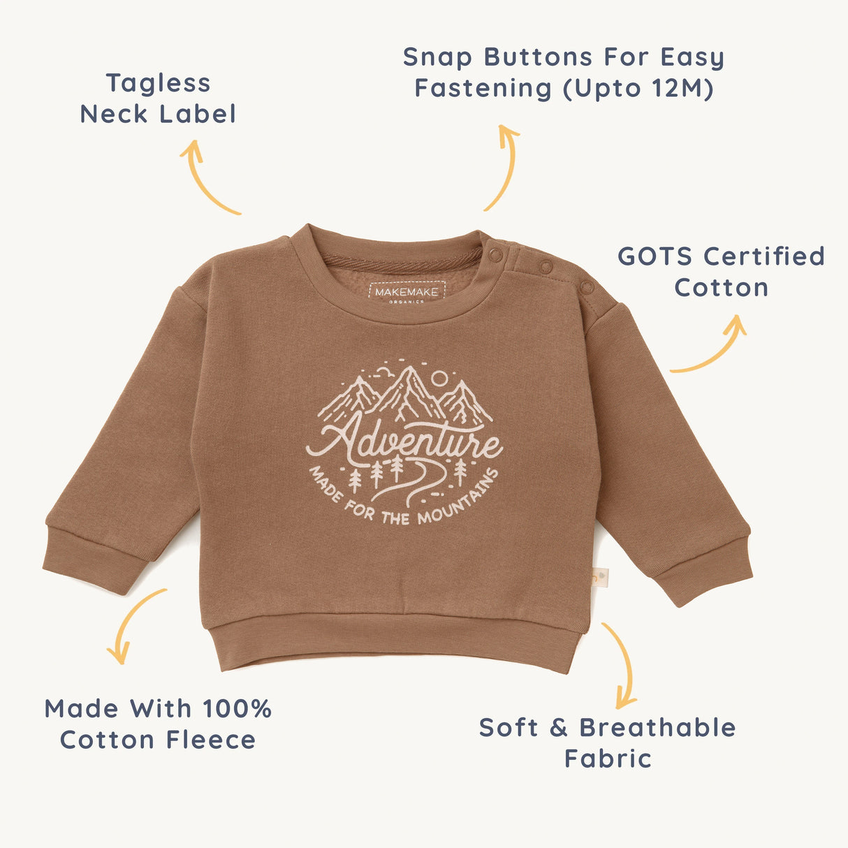 Organic Kids Sweatshirt - Adventure - HoneyBug