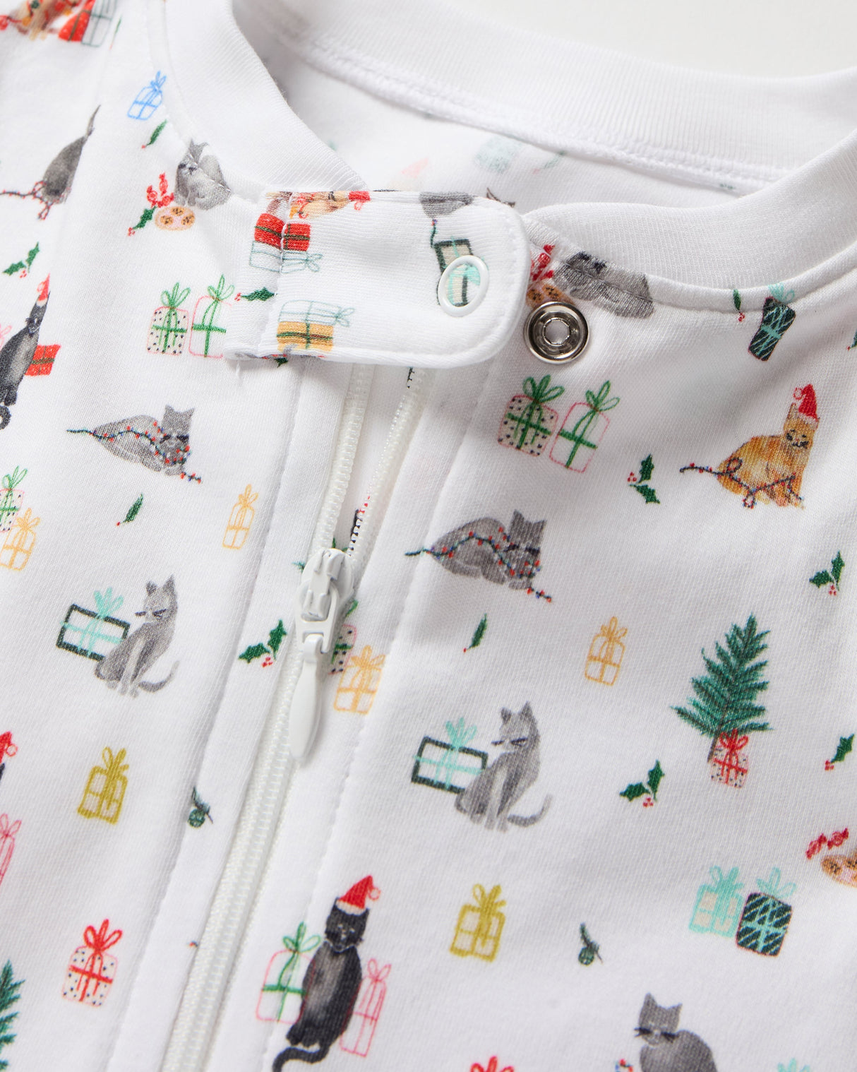 Baby's Pima Romper in Merry Meow - HoneyBug