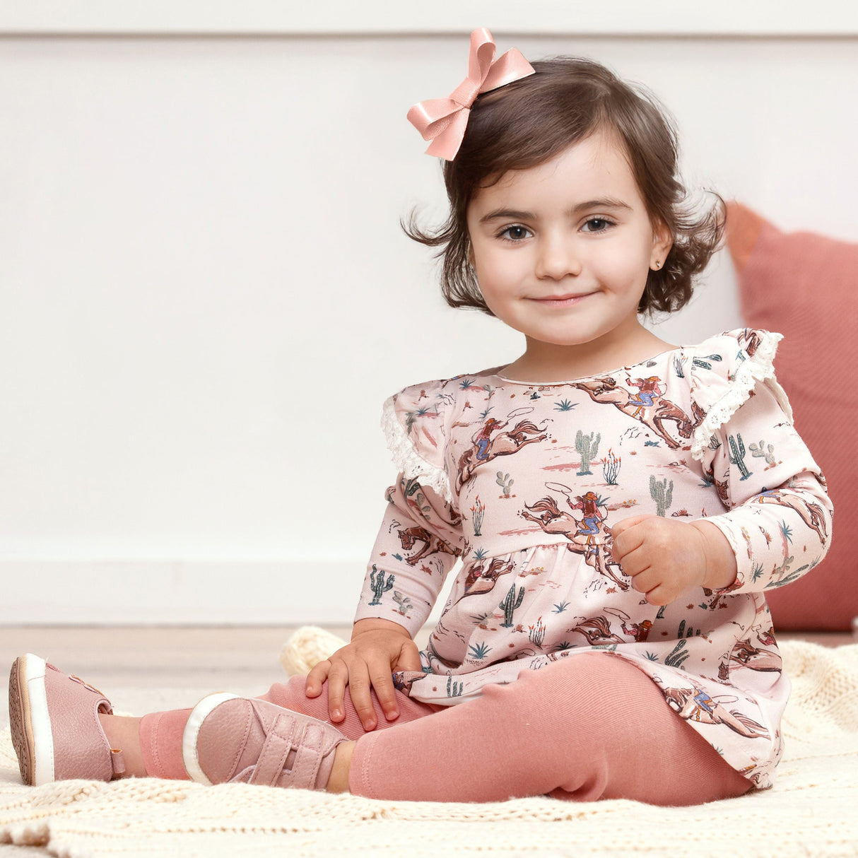 Prairie Princess Baby Girl's Western Bamboo Top & Legging - HoneyBug