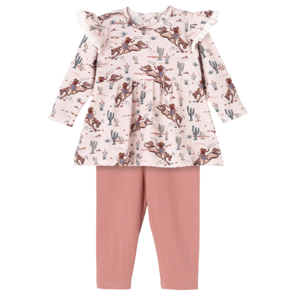 Prairie Princess Baby Girl's Western Bamboo Top & Legging - HoneyBug