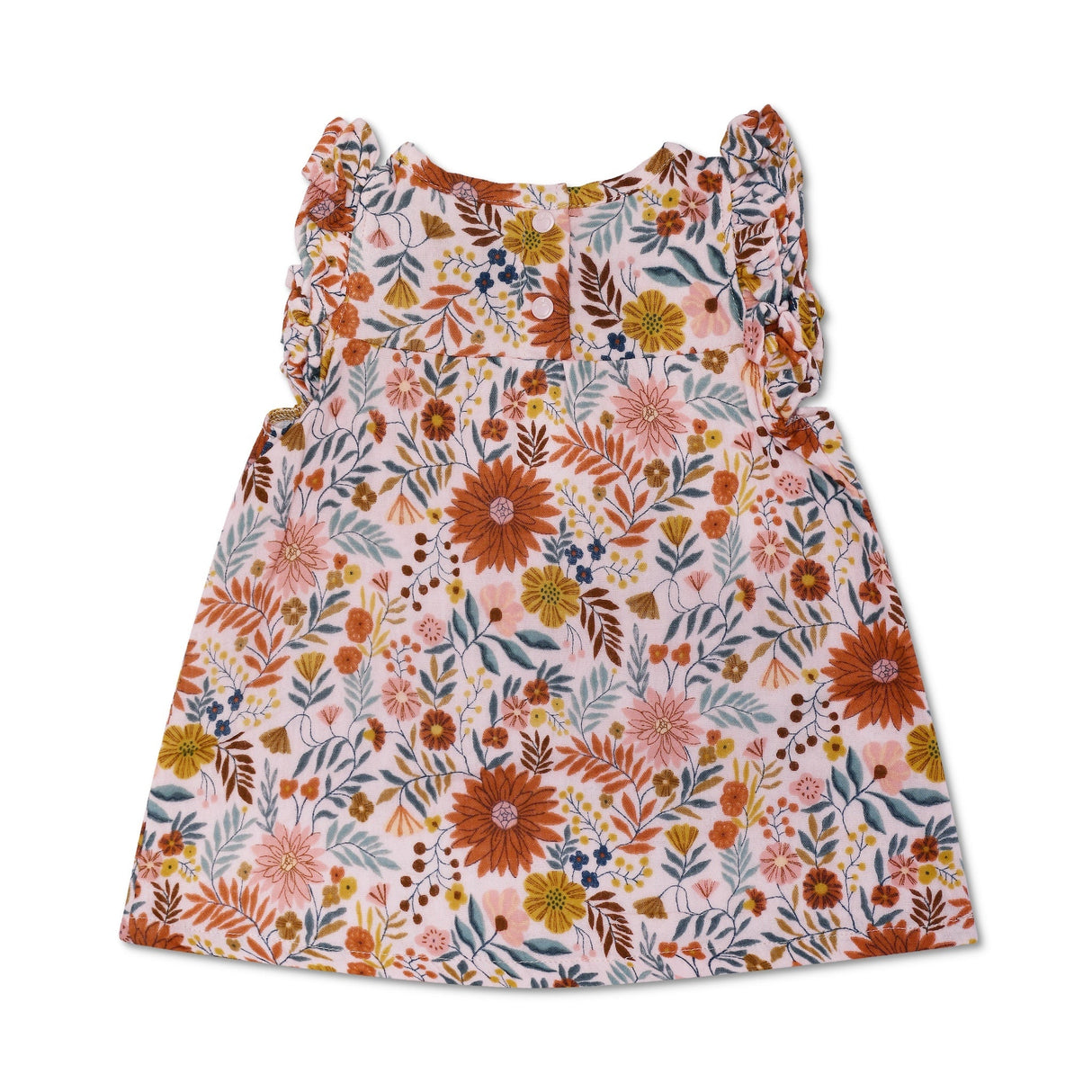 Muslin Flutter Sleeve Dress - Zinnia Bloom - HoneyBug