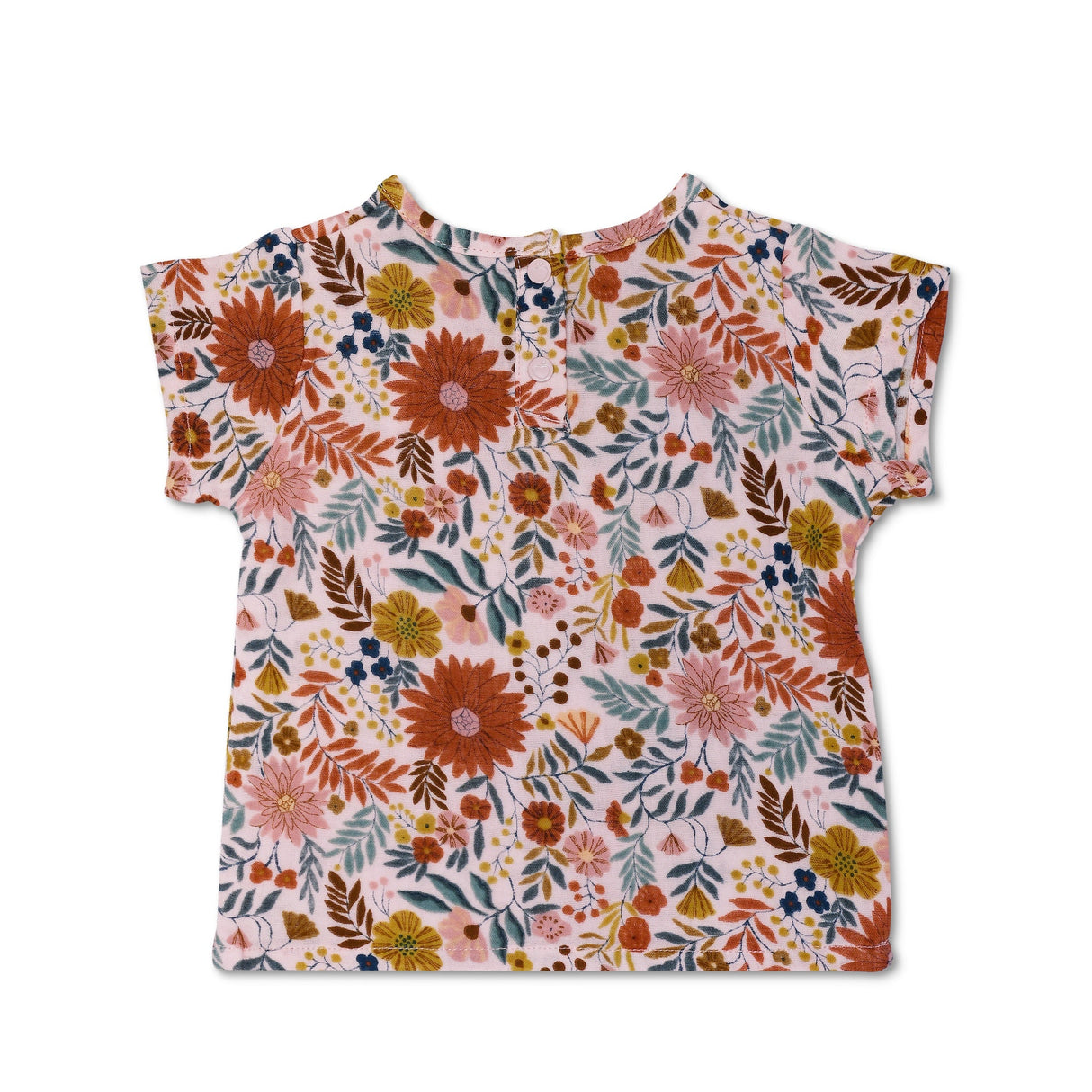 Muslin Short Sleeve Shirt - Zinnia Bloom - HoneyBug