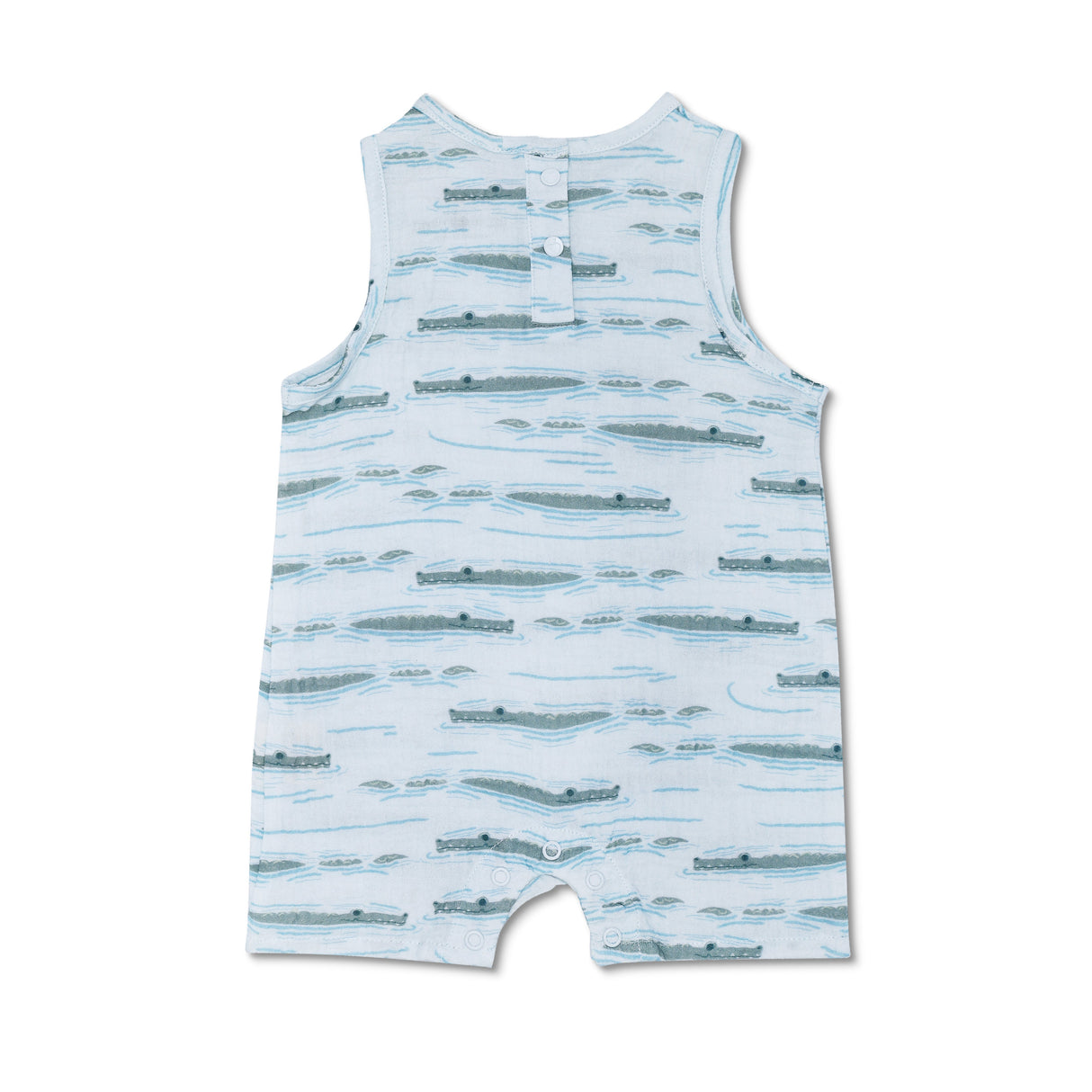 Muslin Sleeveless Coverall - Alligator Isle - HoneyBug