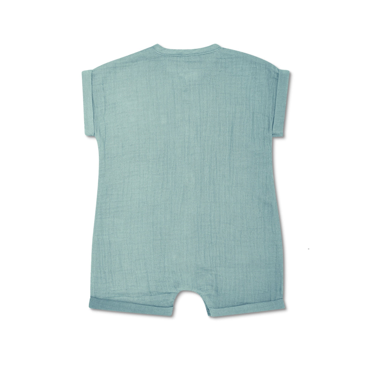 Muslin Short Sleeve Romper - Teal - HoneyBug
