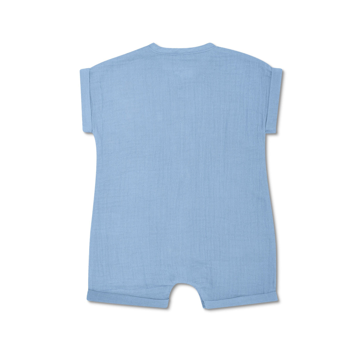 Muslin Short Sleeve Romper - Blue - HoneyBug